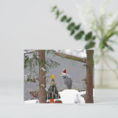 Weihnachtsmann im Schnee-Foto Feiertagspostkarte (Stehend Vorderseite)