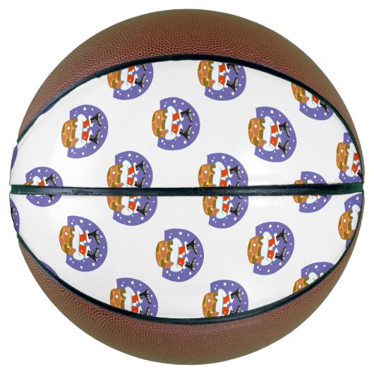 Weihnachtsmann im Schornstein, Schnee, Weihnachten Basketball (Vorderseite)