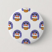 Weihnachtsmann im Schornstein, Schnee, Weihnachten Button (Vorderseite)