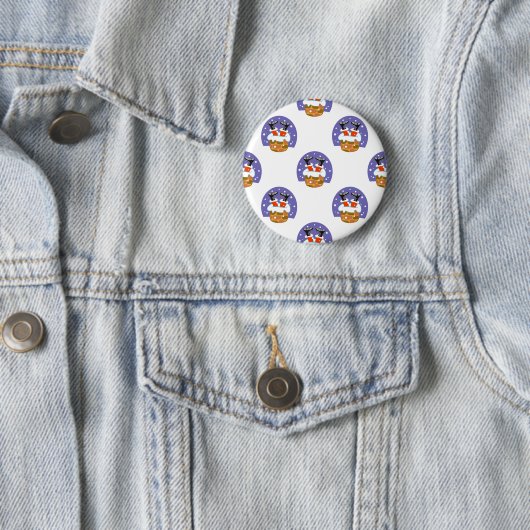 Weihnachtsmann im Schornstein, Schnee, Weihnachten Button (Beispiel)