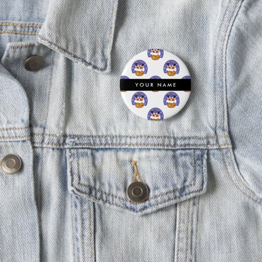 Weihnachtsmann im Schornstein, Schnee, Weihnachten Button (Beispiel)