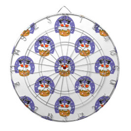 Weihnachtsmann im Schornstein, Schnee, Weihnachten Dartscheibe