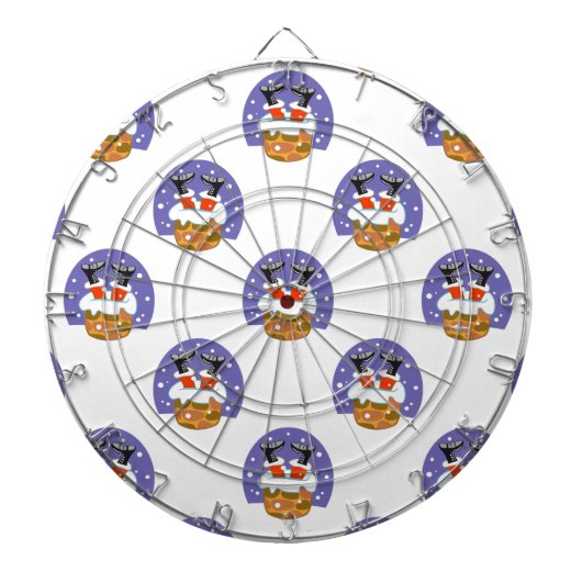 Weihnachtsmann im Schornstein, Schnee, Weihnachten Dartscheibe (vorne)