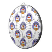 Weihnachtsmann im Schornstein, Schnee, Weihnachten Dartscheibe (Vorderseite rechts)