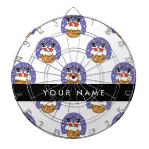 Weihnachtsmann im Schornstein, Schnee, Weihnachten Dartscheibe