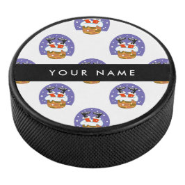 Weihnachtsmann im Schornstein, Schnee, Weihnachten Eishockey Puck