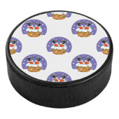 Weihnachtsmann im Schornstein, Schnee, Weihnachten Eishockey Puck (3/4)