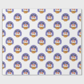 Weihnachtsmann im Schornstein, Schnee, Weihnachten Geschenkpapier (Flach)