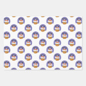 Weihnachtsmann im Schornstein, Schnee, Weihnachten Geschenkpapier Set (Vorderseite)