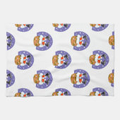 Weihnachtsmann im Schornstein, Schnee, Weihnachten Geschirrtuch (Horizontal)