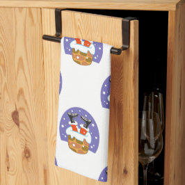 Weihnachtsmann im Schornstein, Schnee, Weihnachten Geschirrtuch