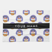 Weihnachtsmann im Schornstein, Schnee, Weihnachten Geschirrtuch (Horizontal)