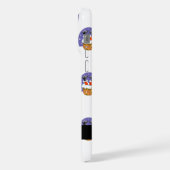 Weihnachtsmann im Schornstein, Schnee, Weihnachten iPhone Hülle (Linke Seite)