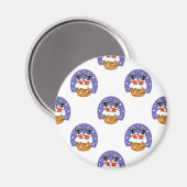 Weihnachtsmann im Schornstein, Schnee, Weihnachten Magnet (Vorderseite/Rückseite)