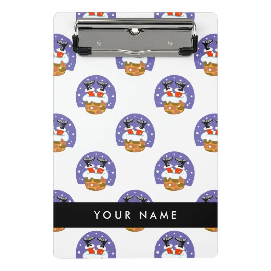 Weihnachtsmann im Schornstein, Schnee, Weihnachten Mini Klemmbrett (Vorderseite)