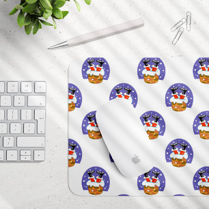 Weihnachtsmann im Schornstein, Schnee, Weihnachten Mousepad