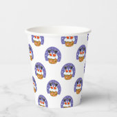 Weihnachtsmann im Schornstein, Schnee, Weihnachten Pappbecher (Vorderseite)