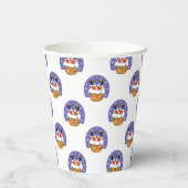 Weihnachtsmann im Schornstein, Schnee, Weihnachten Pappbecher (Rückseite)