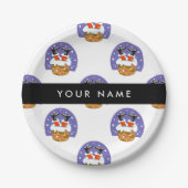 Weihnachtsmann im Schornstein, Schnee, Weihnachten Pappteller (Vorderseite)