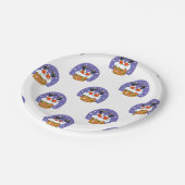 Weihnachtsmann im Schornstein, Schnee, Weihnachten Pappteller (Schrägansicht)