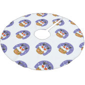 Weihnachtsmann im Schornstein, Schnee, Weihnachten Polyester Weihnachtsbaumdecke (Schrägansicht)