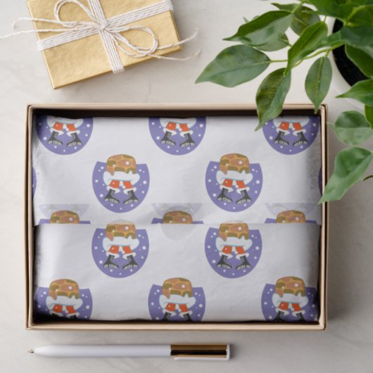 Weihnachtsmann im Schornstein, Schnee, Weihnachten Seidenpapier (Geschenk)