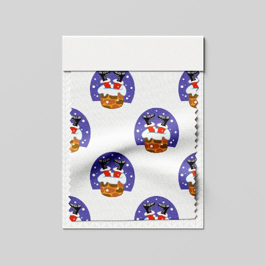 Weihnachtsmann im Schornstein, Schnee, Weihnachten Stoff