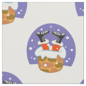 Weihnachtsmann im Schornstein, Schnee, Weihnachten Stoff (Nahaufnahme)