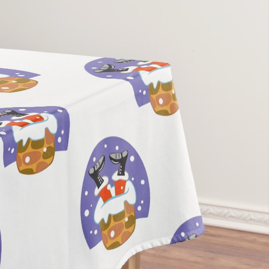 Weihnachtsmann im Schornstein, Schnee, Weihnachten Tischdecke (Beispiel)