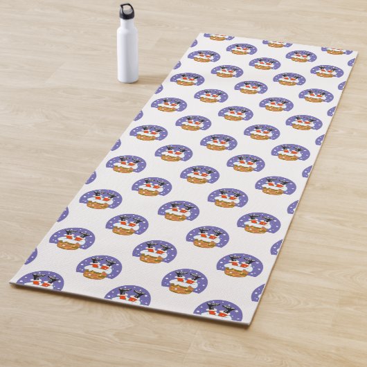 Weihnachtsmann im Schornstein, Schnee, Weihnachten Yogamatte (Beispiel)