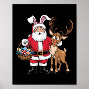 Weihnachtsmann im sonnigen Ost mit sonnigen Ohren  Poster