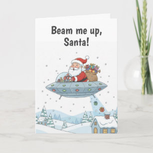 Weihnachtsmann im UFO Weihnachten Karte