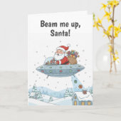 Weihnachtsmann im UFO Weihnachten Karte (Gelbe Blume)