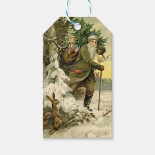 Weihnachtsmann im viktorianischen Weihnachtsbaum-S Geschenkanhänger