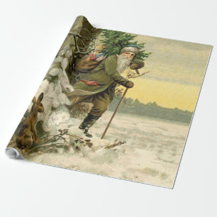 Weihnachtsmann im viktorianischen Weihnachtsbaum-S Geschenkpapier