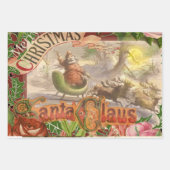 Weihnachtsmann im viktorianischen Weihnachtsbaum-S Geschenkpapier Set (Vorderseite 3)
