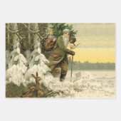 Weihnachtsmann im viktorianischen Weihnachtsbaum-S Geschenkpapier Set (Vorderseite)