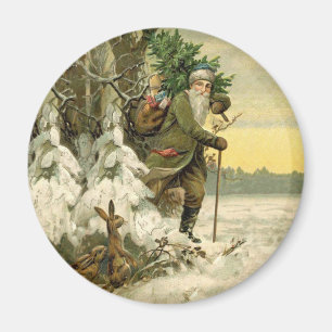 Weihnachtsmann im viktorianischen Weihnachtsbaum-S Magnet