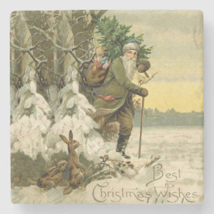 Weihnachtsmann im viktorianischen Weihnachtsbaum-S Steinuntersetzer