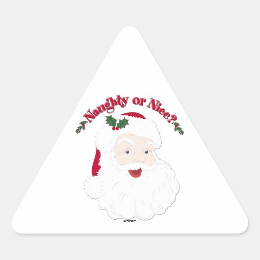 Weihnachtsmann im Vintage-Stil: Böse oder Braver? Dreieckiger Aufkleber (Vorderseite)