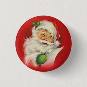Weihnachtsmann im Vintage-Stil Button
