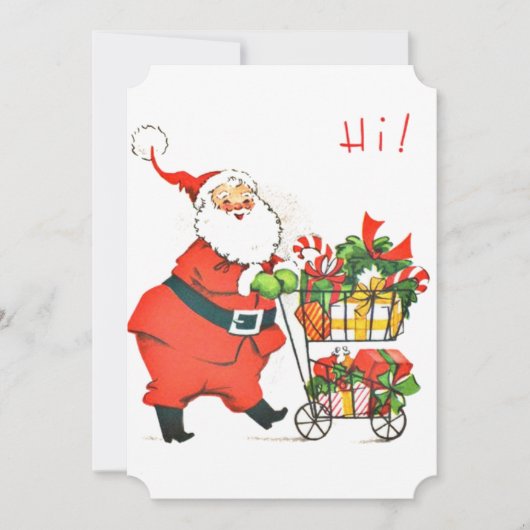 Weihnachtsmann im Vintage-Stil Feiertagskarte (Vorderseite)