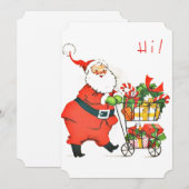 Weihnachtsmann im Vintage-Stil Feiertagskarte (Vorne/Hinten)