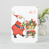 Weihnachtsmann im Vintage-Stil Feiertagskarte (Stehend Vorderseite)