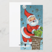 Weihnachtsmann im Vintage-Stil Feiertagskarte (Vorne/Hinten)