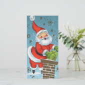 Weihnachtsmann im Vintage-Stil Feiertagskarte (Stehend Vorderseite)