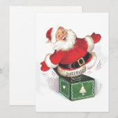 Weihnachtsmann im Vintage-Stil Feiertagskarte (Vorne/Hinten)