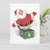 Weihnachtsmann im Vintage-Stil Feiertagskarte (Stehend Vorderseite)