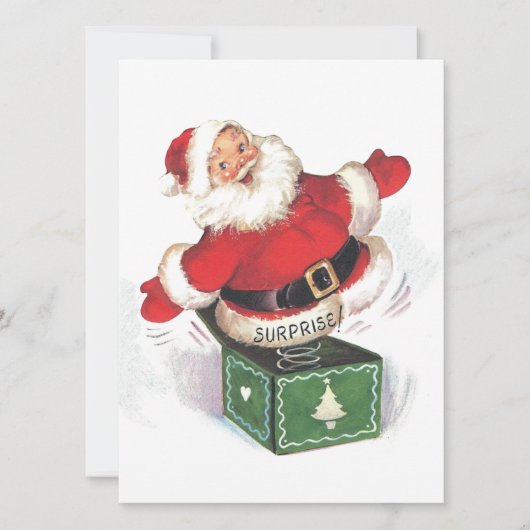 Weihnachtsmann im Vintage-Stil Feiertagskarte (Vorderseite)