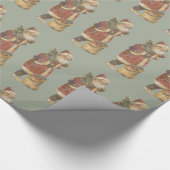 Weihnachtsmann im Vintage-Stil Geschenkpapier (Ecke)